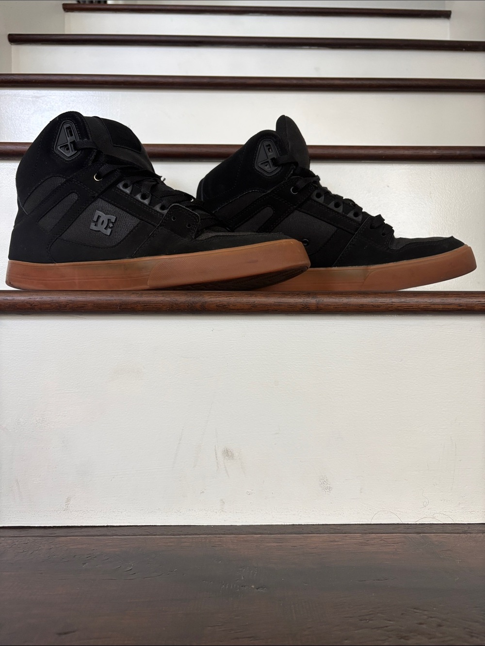 DC Black High-Top Skate Sneakers with Gum Outsole